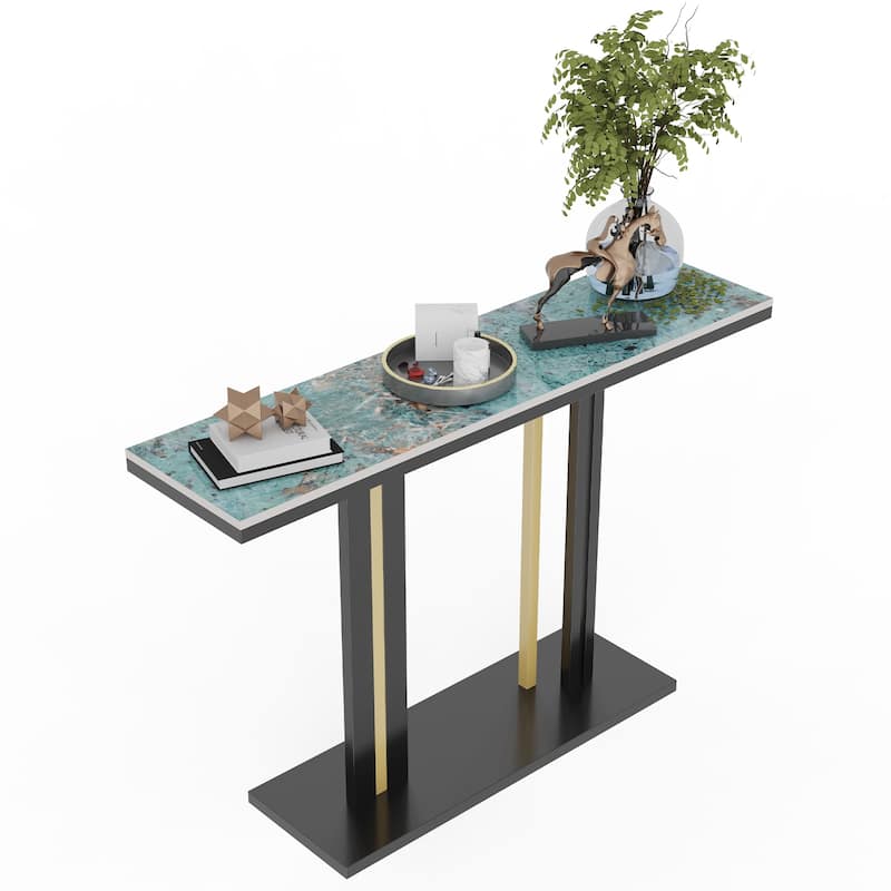 Modern Luxury Marble Console Table Sintered Stone Tables Geometric Line