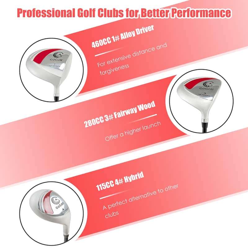 Ladies Womens Complete Golf Clubs Set 10 Pieces Includes Alloy Driver - See Details