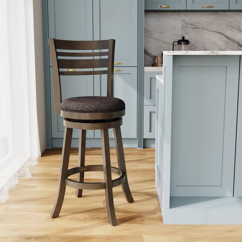 DTY Indoor Living Granby 4-Slat Back Swivel Stool