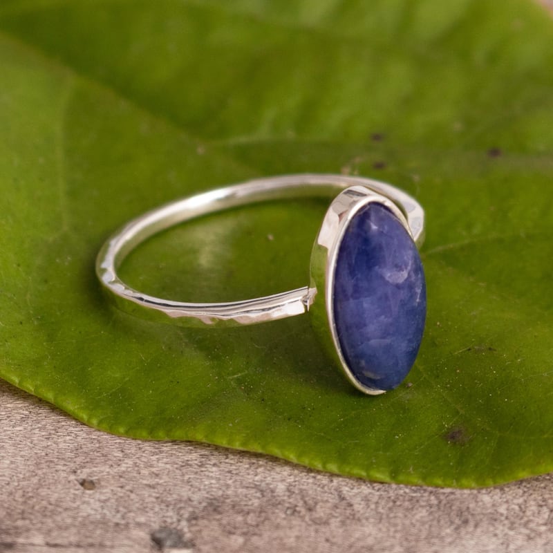 Novica Handmade Andes Night Sky Sodalite Cocktail Ring