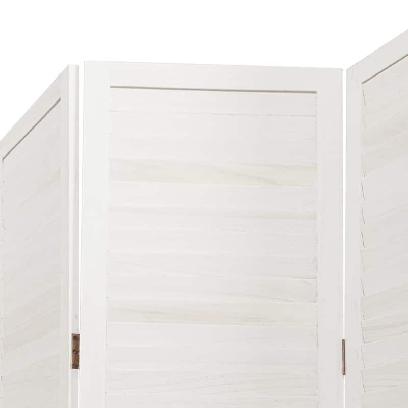 vidaXL Room Divider Privacy Screen Living Room White Solid Wood Paulownia