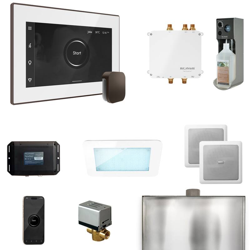 Mr Steam BLS1 Bliss Package Steam Shower Control Package with Isteamx - White / Oil-Rubbed Bronze