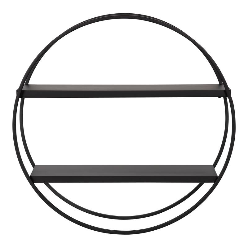 Kate and Laurel Sequoia Round Metal Wall Shelf
