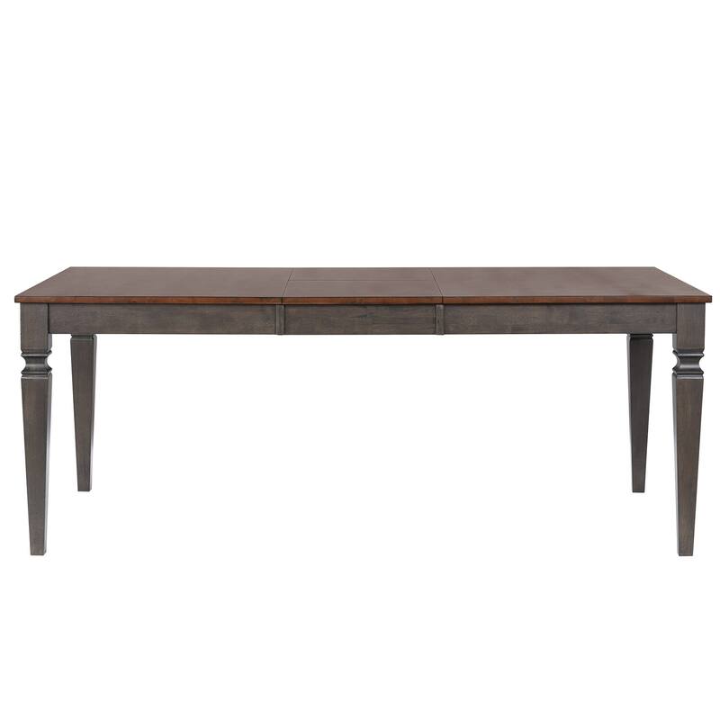Expanding Dining Table Set - 6-8 Seater with Chairs & Buffet - Distressed Brown Wood Finish