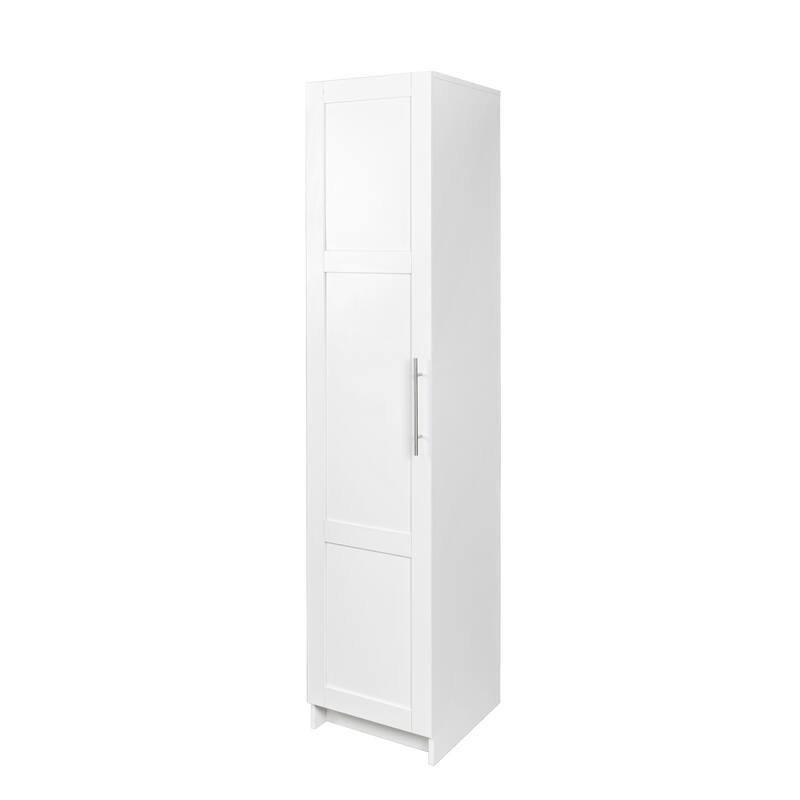 Tall Stackable Storage Cabinet White Corner Cabinet Floor Cabinet - White
