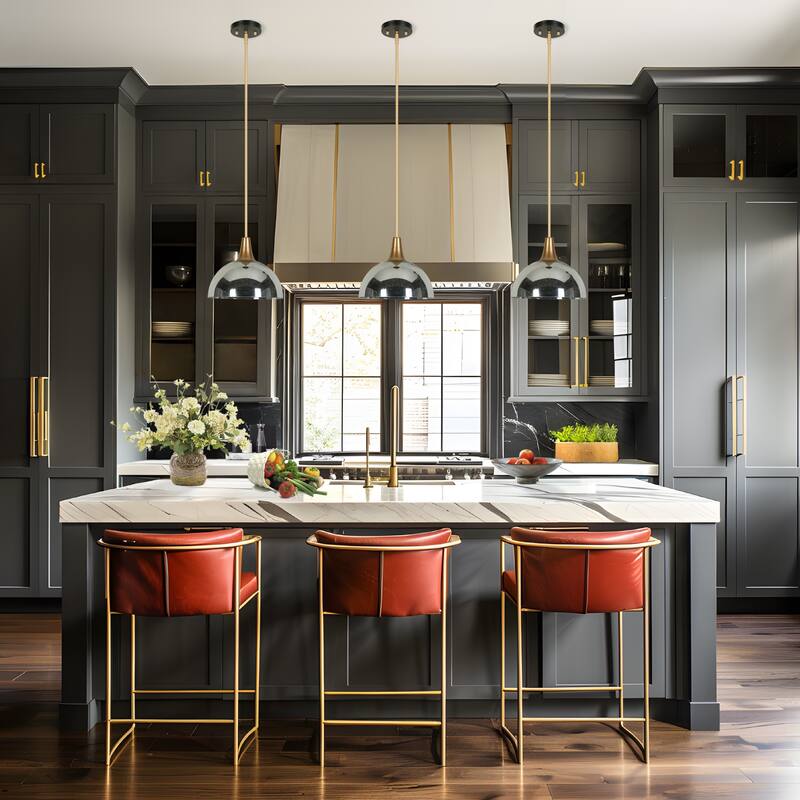 Modern Industrial 1-light Pendant Light Mercury Glass Stain Gold Kitchen Island Light for Dining Room