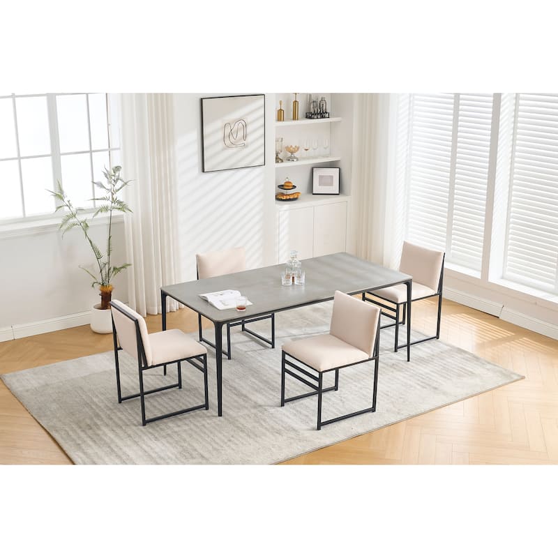 Modern Dining Chairs Set Of 2, Upholstered Linen Cushions And Backrest