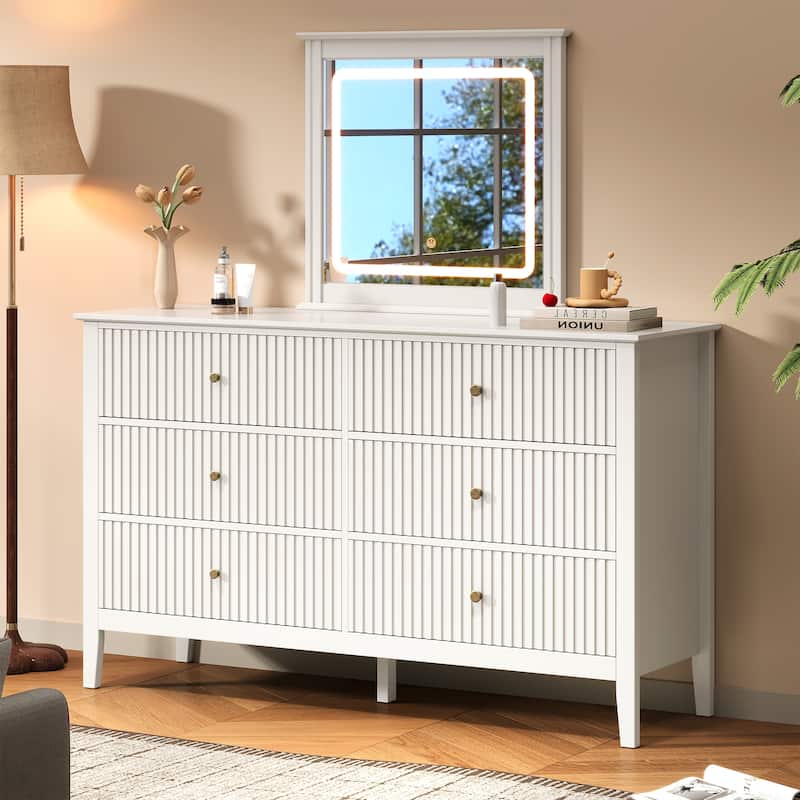 6 Drawer Dresser with Lighted Mirror