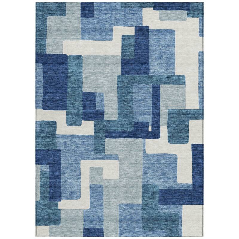 HomeRoots Abstract Transitional Rectangle Outdoor Rug