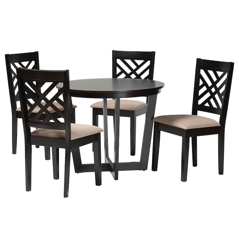 Alena Modern and Contemporary 5-Piece Dining Set - Beige