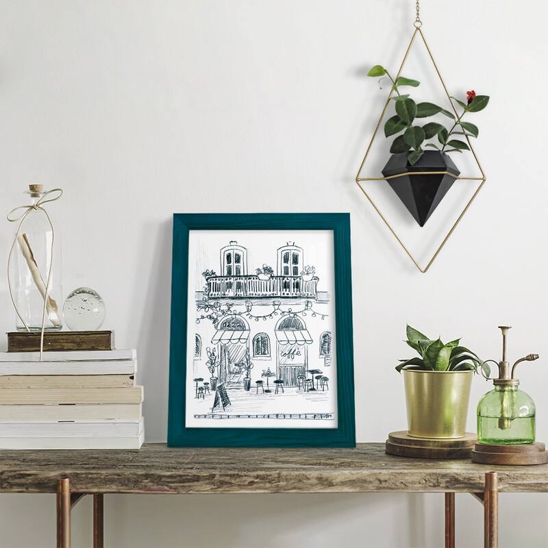 Italian Street Sketch II -Framed Print w/glass-Cherry Red