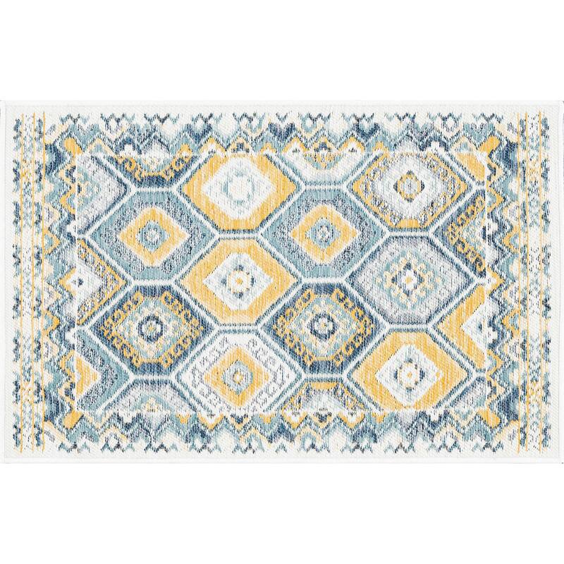 Alfresco Nautical & Coastal Geometric Reversible Indoor/Outdoor Area Rug