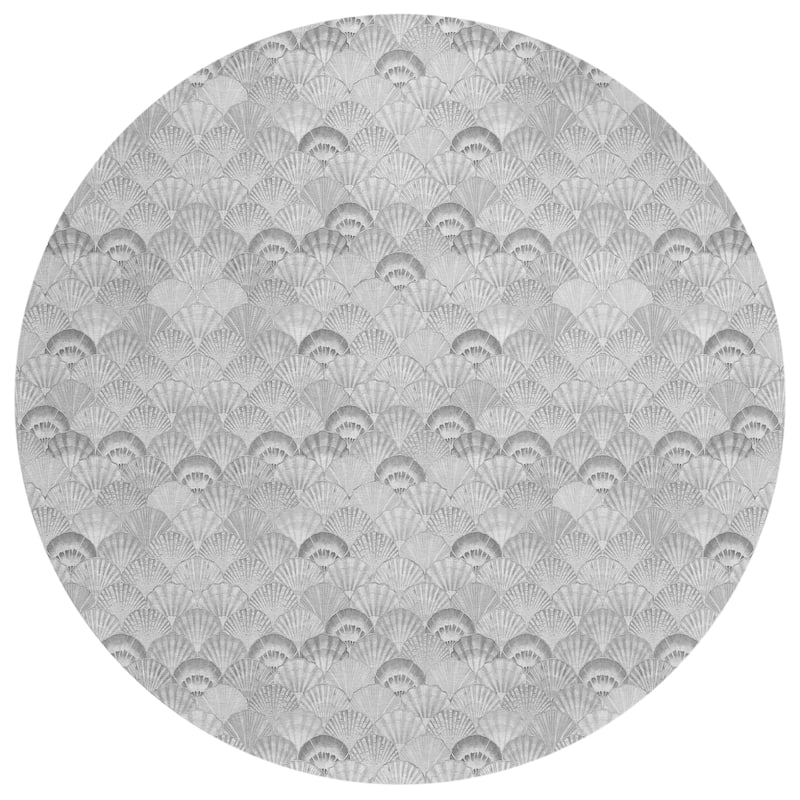 Indoor/ Outdoor Surfside Seashells Washable Rug New - Gray - 8' x 8'