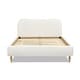 preview thumbnail 4 of 19, Roman Boucle Faux Sherpa Curved Headboard Upholstered Platform Bed