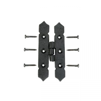Cabinet H Hinge Black Iron Spear Tip 4" H Screws Included Renovators Supply