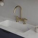 preview thumbnail 16 of 19, Bridge Kitchen Faucet Double Handle Brass Commercial 2 Holes Bridge Kitchen Sink Basin Faucets