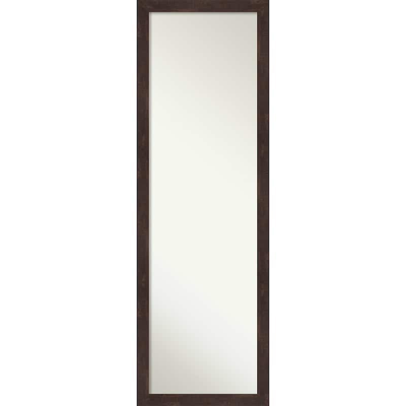 Non-Beveled Wood Full Length On The Door Mirror 50.5 x 16.5 in. - Fresco Frame - 17 x 51 in