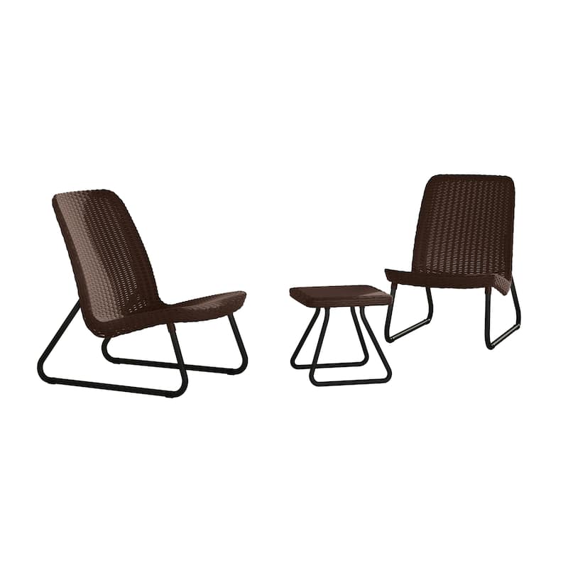 Keter 3-piece Rio All-weather Outdoor Conversation Chair and Table Set