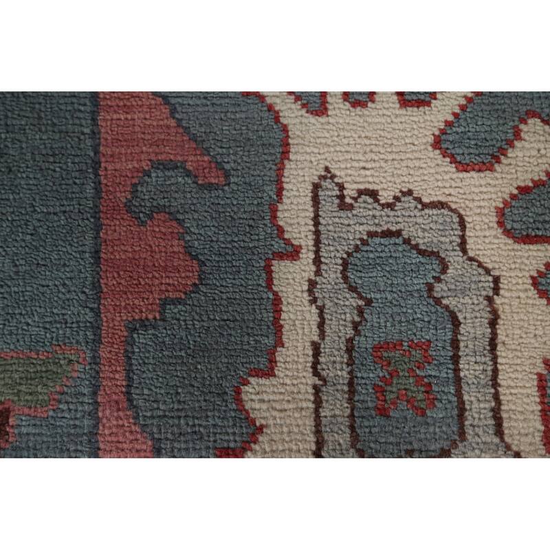 Blue Oushak Indian Area Rug Handmade Living Room Wool Carpet - 7'11"x 10'1"