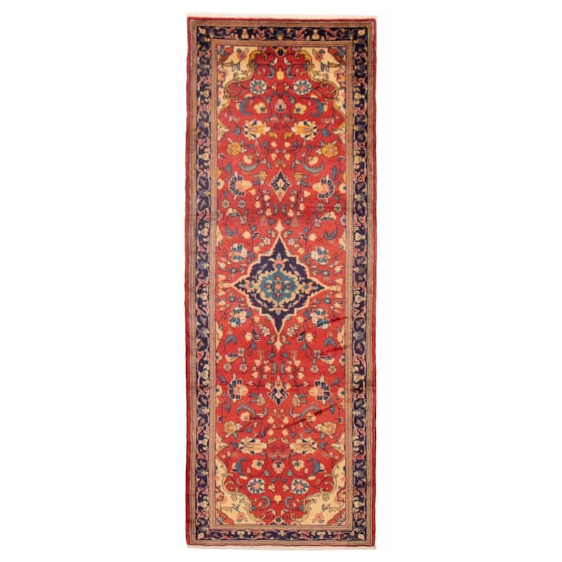 ECARPETGALLERY Hand-knotted Andelz Red Wool Rug - 3'5 x 10'4 - Red - 3'5 x 10'4