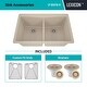 preview thumbnail 15 of 36, Lexicon Platinum Quartz 33 Inch Double Equal Bowl Undermount Kitchen Sink with Bottom Grids and Strainers , Disposal Flange