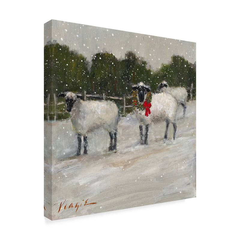 Mary Miller Veazie 'Sheep In Snow' Canvas Art