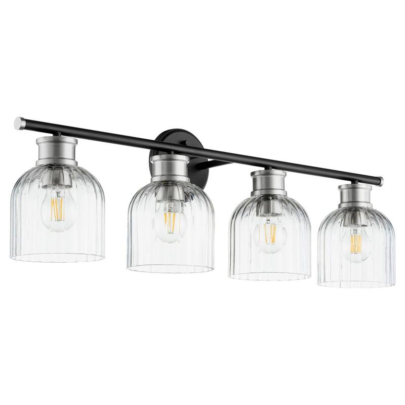 Quorum International Monarch 3 Light 32" Wide Bathroom Vanity Light - Noir / Satin Nickel