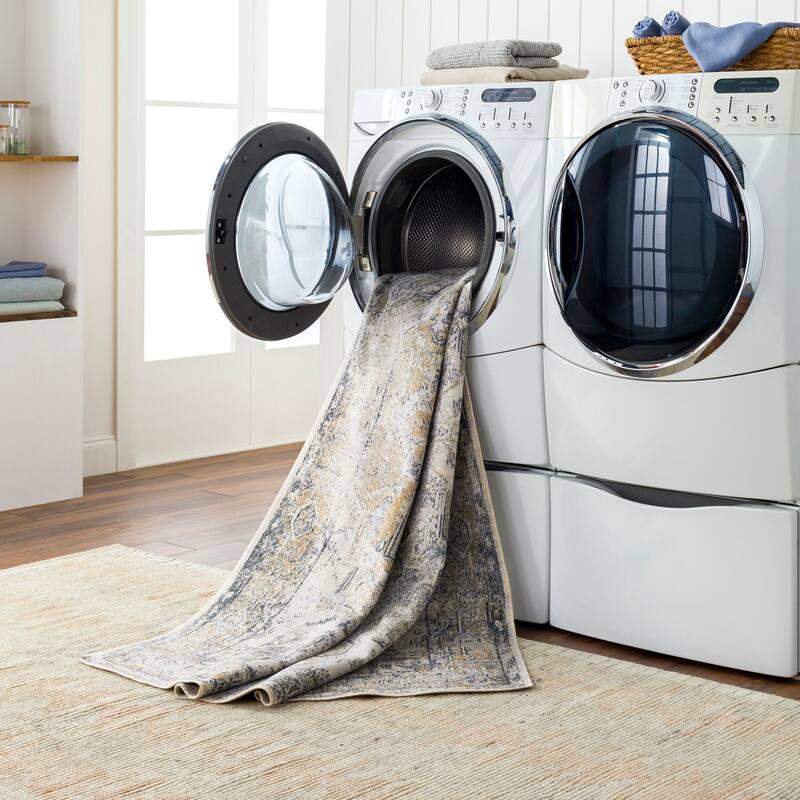 Livabliss Traditional Lillian Medallion Washable Area Rug