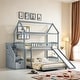 preview thumbnail 1 of 16, Twin Over Full Bunk Bed with Slide,House Bed with Slide