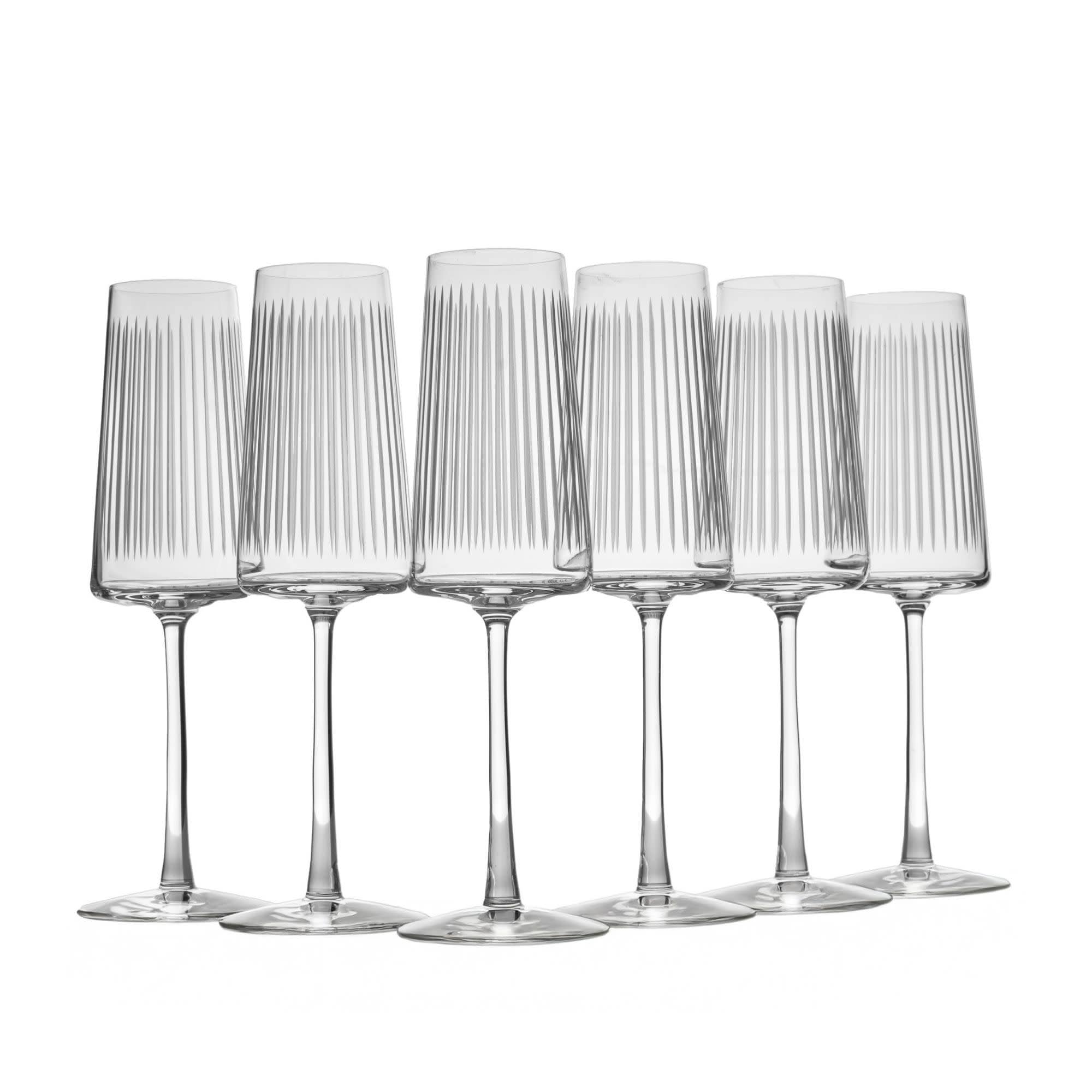 Stolzle Lausitz Set of 6 Soho Power Champagne Flutes - 8 oz
