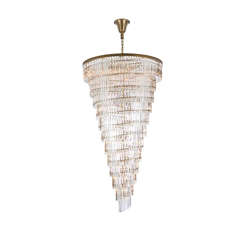 Indigo Home 48 inch spiral crystal chandelier - Gold