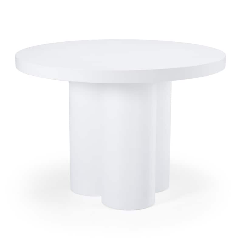 Modrest Bruni Modern White Concrete Round Dining Table