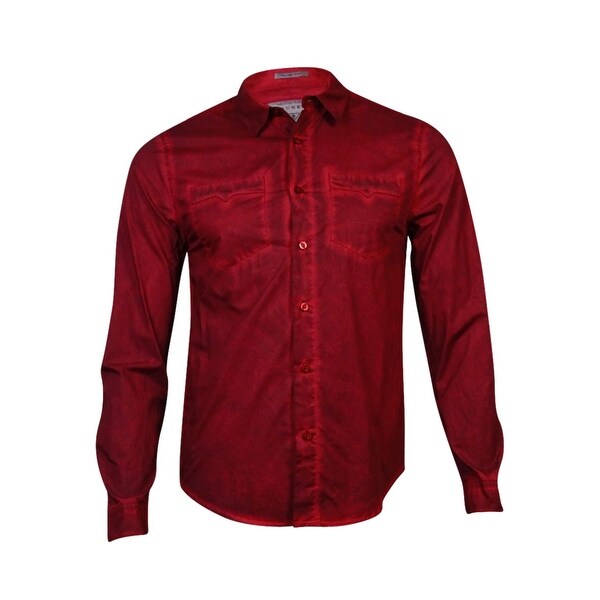 guess men's button down shirts