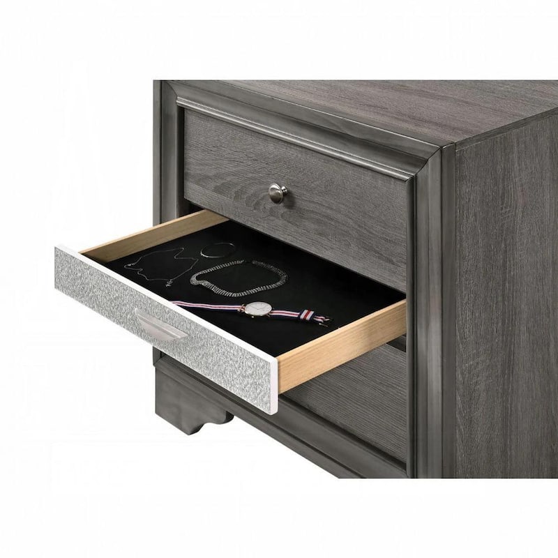 3 Drawers Wooden Nightstand in Gray - Bed Bath & Beyond - 35475526