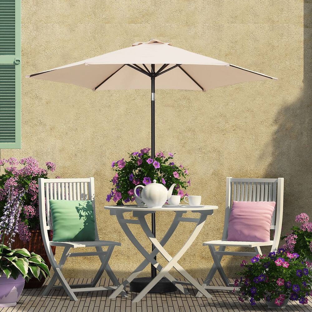 Autlaycil 9ft Patio umbrella With Base And Push-Button Tilt & Crank