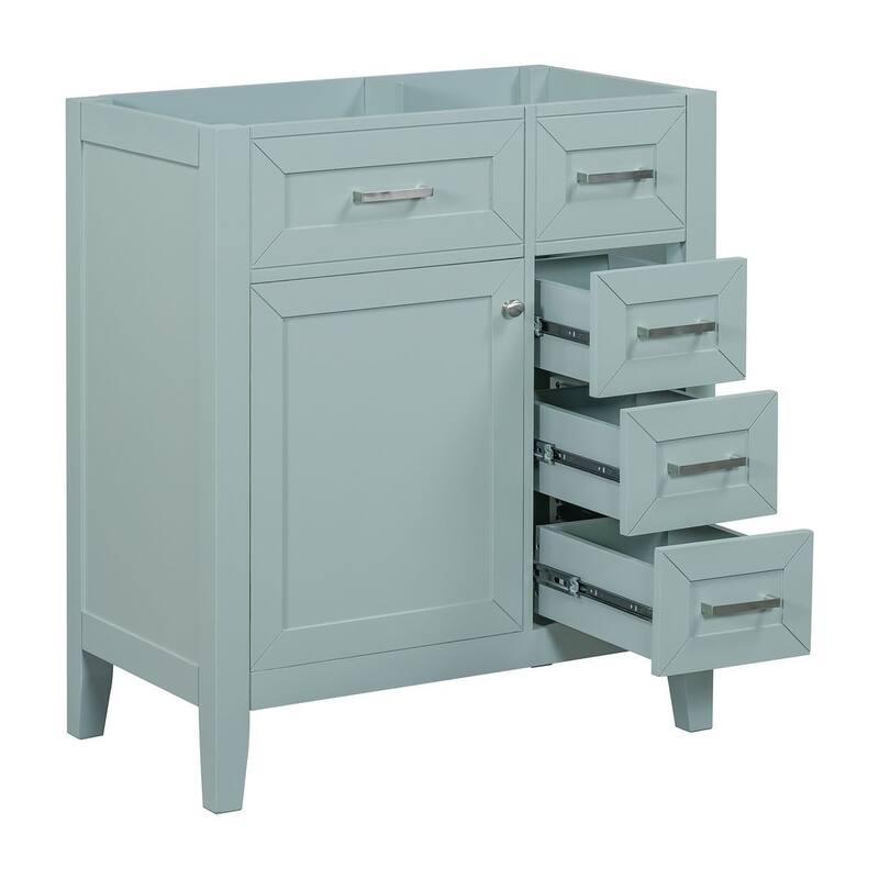 30" Solid Bathroom Vanity with Sink Set, Bathroom Cabinet with Drawers