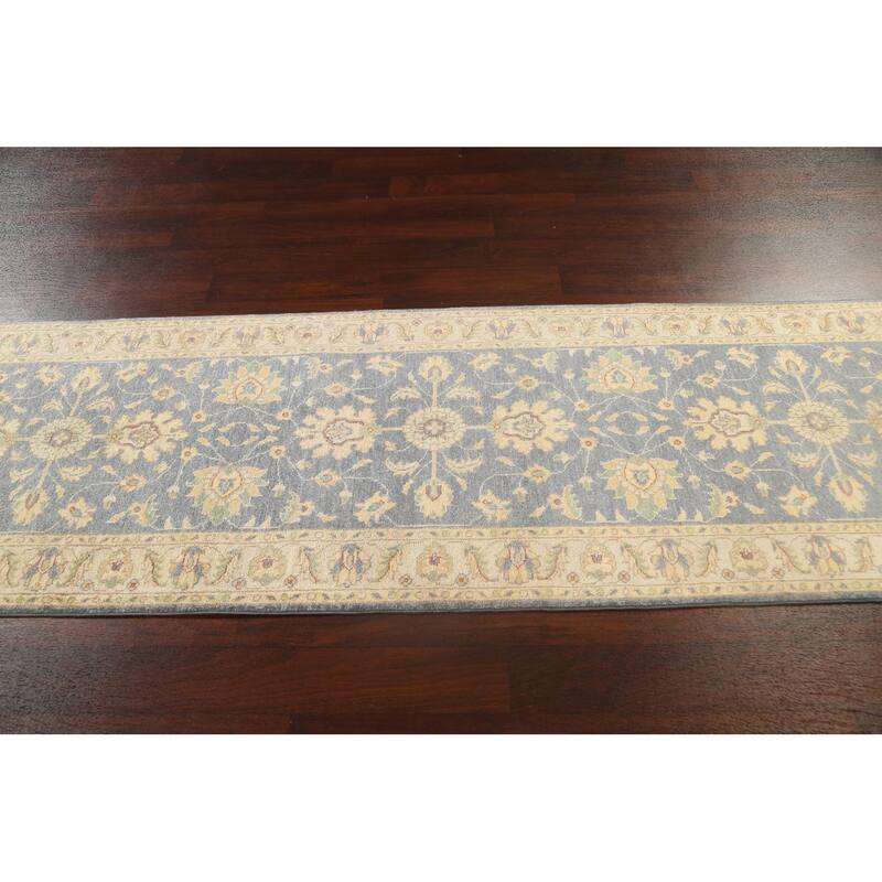 Peshawar Chobi Oriental Vegetable Dye Wool Runner Rug Hand-knotted - 2'10" x 9'9"