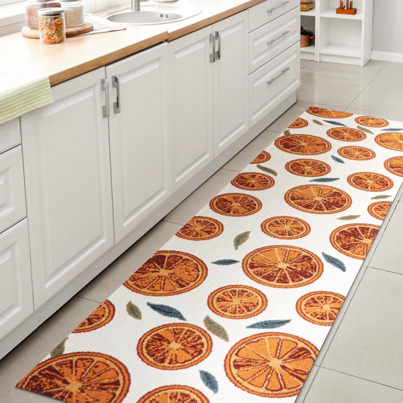 JONATHAN Y Ananas Citrus Slice High-Low Indoor/Outdoor Area Rug