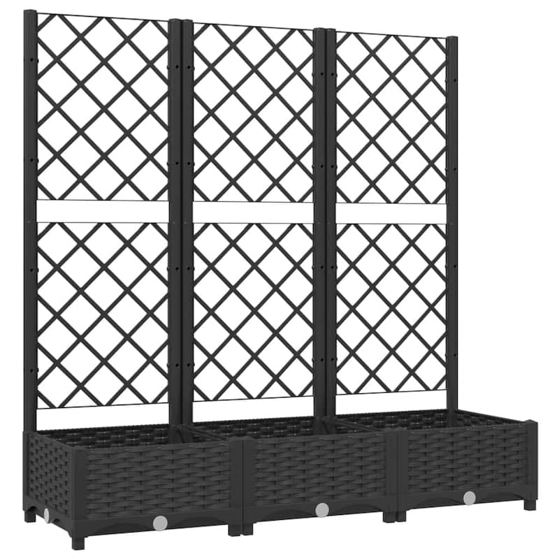 vidaXL Garden Planter with Trellis Plant Pot Flower Box Raised Bed Outdoor PP