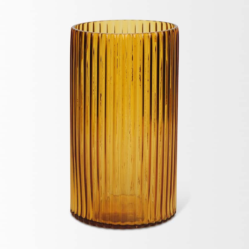 Dawn Amber Glass Vase (8")