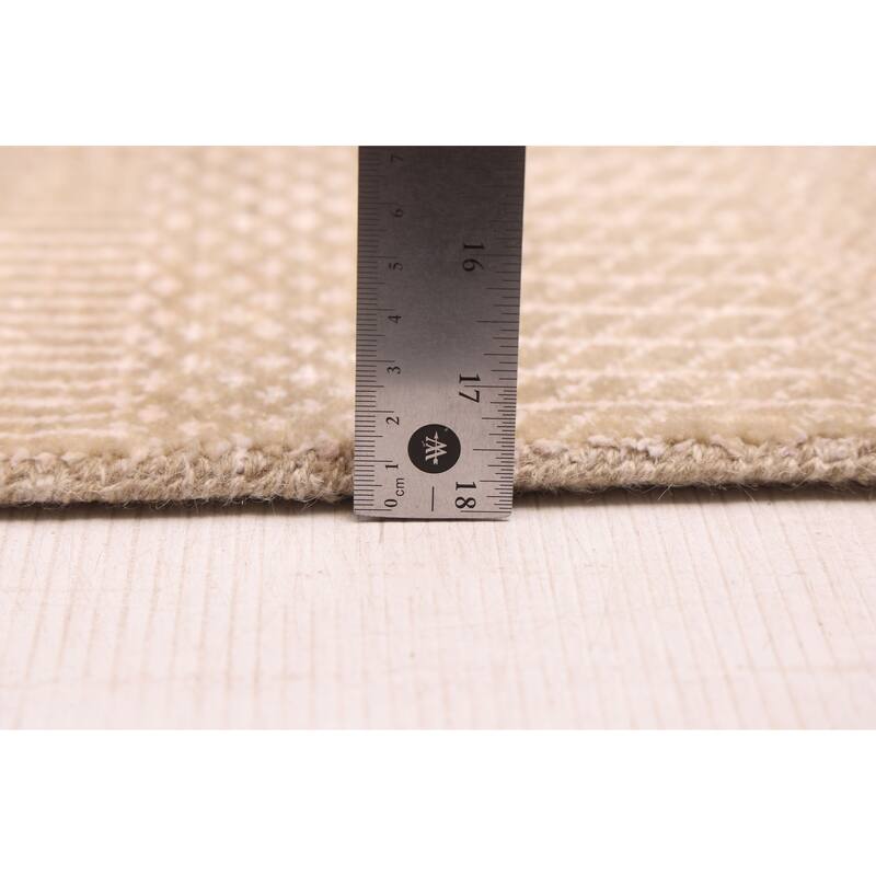 ECARPETGALLERY Hand-knotted Finest Silk Shadow Khaki Silk, Wool Rug - 8'11 x 12'2