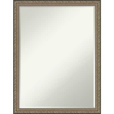 Petite Bevel Wood Bathroom Wall Mirror - Parisian Silver Frame - Parisian Silver - 20 x 26 in