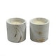 preview thumbnail 1 of 3, White and Gold Set of Two Marbled Candle Jars 7 Oz Elegant Home Decor White