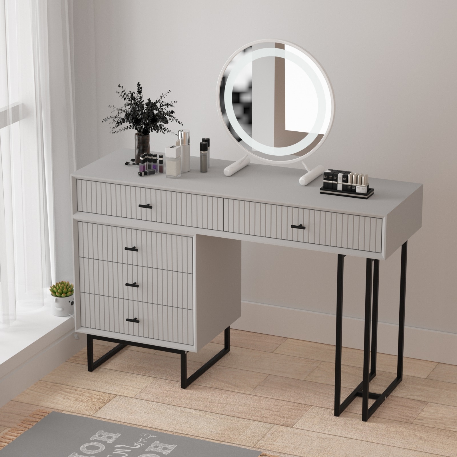 Crebilly makeup vanity set deals