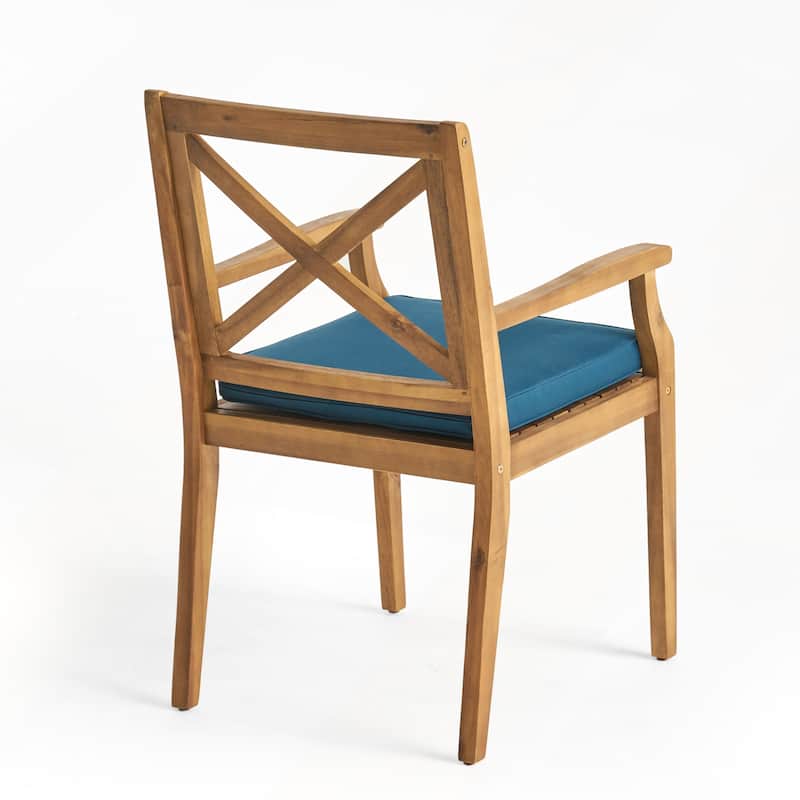 2pcs Dining Chair with with 2 Cushions for Backyard and Garden