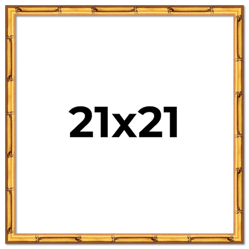 21x21 Frame Gold Bamboo Picture Frame Modern Photo Frame Includes UV Acrylic Shatter Guard Front Acid Free Foam Backing Board