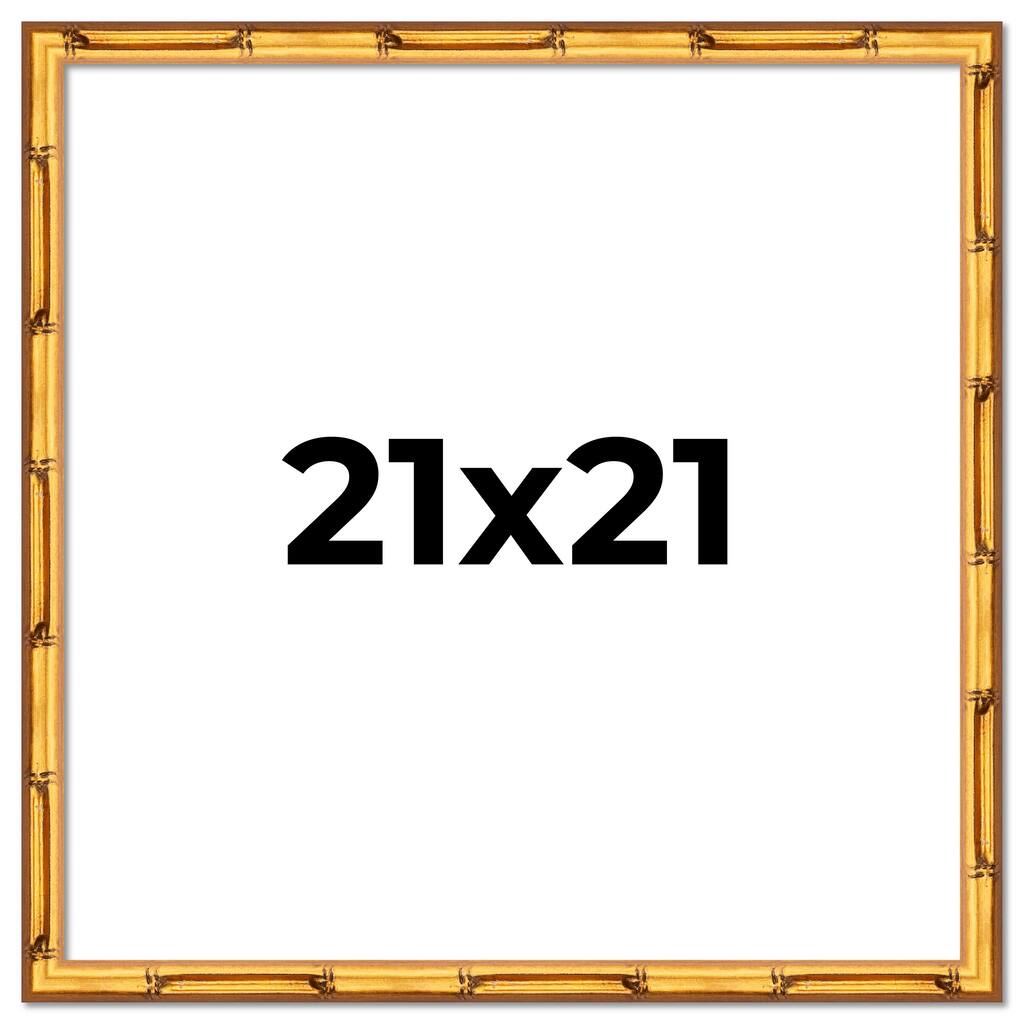 21x21 Frame Gold Bamboo Solid Wood Picture Frame | 1 Inch Moulding