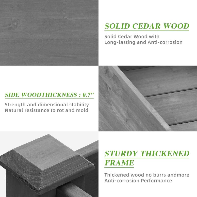 Raised Garden Bed with Legs, Elevated Wooden Planter Box, Gray