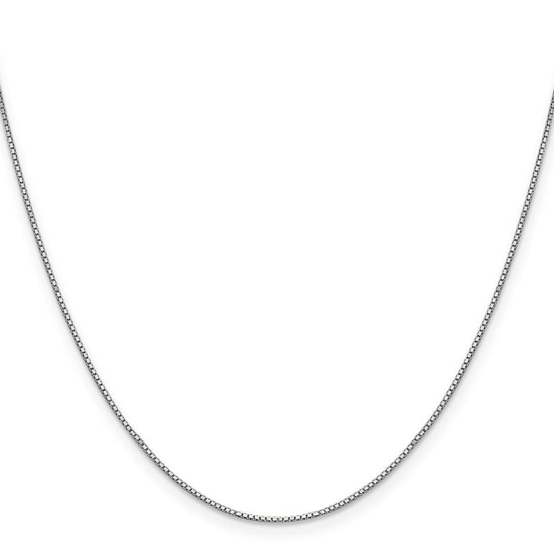 Curata Italian 14k White Gold 0.9mm Polished Box Chain Necklace (Lobster) Options: 16 18