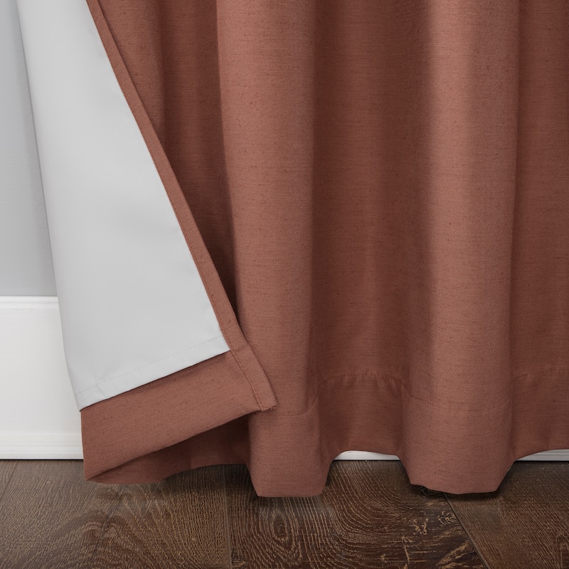 Archaeo Linen Blend Blackout Grommet Top Curtain, Single Panel